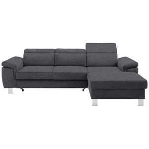 Xora, Xora Wohnlandschaft , Tim - Exklusiv/top- , Grau , Textil , Uni , lackiert , Liegefunktion, Hocker erhältlich, Rücken echt, in den Filialen seitenverkehrt erhältlich , 002991002301