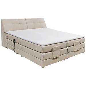 Esposa Boxspringbett 180/200 cm in creme , Concord 2 , Textil , H2=mittel bis ca.80kg , 180 cm , glänzend,Mikrofaser , Stoffauswahl, In verschiedenen Grössen erhältlich , 002220002620