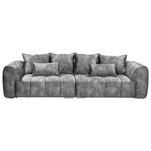 Livetastic, Livetastic Wohnlandschaft in mikrofaser grau , London , Textil , 316x90x112 cm , Mikrofaser,Mikrofaser , 002220041801, Livetastic Bigsofa in mikrovelours grau , London , Textil , 316x90x112 cm , Mikrovelours , 002220041801