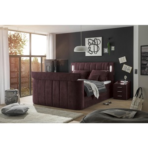 MID.YOU Boxspringbett 180/200 cm in aubergine , Dallas 6 , 180 cm , 002220049301