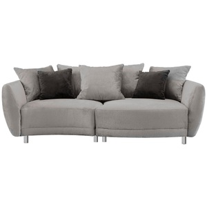 Carryhome, Carryhome Bigsofa in chenille grau , Coline , Textil , 254x75x130 cm , Chenille , Stoffauswahl, Hocker erhältlich, Rücken echt , 002300018901, 