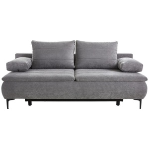 Livetastic, Livetastic Boxspringsofa in flachgewebe grau , Melly , Textil , 204x93x100 cm , pulverbeschichtet,Flachgewebe , Stoffauswahl, Schlafen auf Sitzhöhe , 002300019601