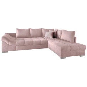 MID.YOU, MID.YOU Eckschlafsofa in rosa textil , Alvito , Buche , 298x202 cm , Mikrofaser , Liegefunktion, Rücken echt, Armteil links , 002310006732, MID.YOU Eckschlafsofa in rosa textil , Alvito , Buche , 298x202 cm , Mikrofaser , Liegefunktion, Rücken echt, Armteil links , 002310006732