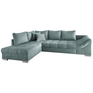 MID.YOU, MID.YOU Eckschlafsofa in mintgrün textil , Alvito , Buche , 298x202 cm , Mikrofaser , Liegefunktion, Rücken echt, Armteil rechts , 002310006746, MID.YOU Eckschlafsofa in mintgrün textil , Alvito , Buche , 298x202 cm , Mikrofaser , Liegefunktion, Rücken echt, Armteil rechts , 002310006746