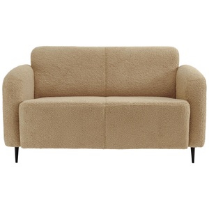 Livetastic, Livetastic Zweisitzer-sofa in teddystoff creme , Marone , 140x76x90 cm , 002310008912