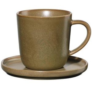 ASA Selection, ASA Selection - Kaffeetasse COPPA - Porzellan - oliv, ASA Selection - Espressotasse mit Untertasse COPPA MISO - senfgelb - Porzellan - 6 cm