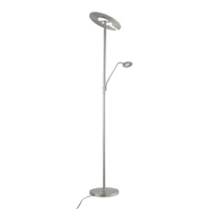 XXXLutz, XXXLutz Led-stehleuchte , 40317 , Nickelfarben , Metall , 180 cm , 003151092801, Fischer & Honsel Led-stehleuchte , 40317 Dent , Nickelfarben , Metall , 180 cm , Lesearm, Farbtemperaturwechsler , 003151092801