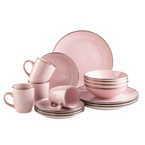 Mäser, Mäser Kombiservice 16-teilig Geschirr Set Rosa, Mäser Kombiservice 16-teilig Geschirr Set Rosa