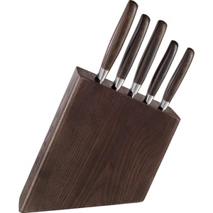 Homeware Profession., Homeware Profession. Messerblock 6-teilig , W570-D1520 , Eschefarben, Edelstahlfarben , Holz, Metall , Esche , massiv , matt,matt,Echtholz , wasserabweisendes Pakkaholz , 0031900007, Homeware Professional - Messerblock MAMORU - esche/silber - Mischmaterial