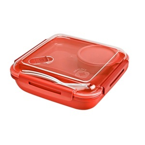 Rotho, ROTHO Lunchbox 1.1 l MEMORY B3 Papaya rot, Rotho Mikrowellenteller , 1009302792 , Rot , Kunststoff , 19.5x6x19.5 cm , hitzebeständig, lebensmittelecht , 003294048401