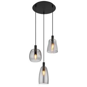 mutoni light, Hängeleuchte Garri Metall schwarz matt 3xE14, HÄNGELEUCHTE 15789-3HB