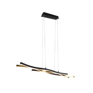 Trio Lighting, LED-Pendelleuchte Blaze, CCT, dimmbar, messing, Trio Leuchten LED-HÄNGELEUCHTE 107,5/15,5/150 cm , 341210308 Blaze , Schwarz, Messingfarben , Metall , 15.5x150 cm , 004102175702