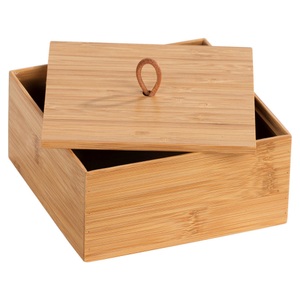 Wenko, Wenko Box , Terra , Braun , Holz , Bambus , massiv , 15x7x15 cm , Natur,Echtholz , Deckel , 004332052710, WENKO Aufbewahrungsbox »Box Terra mit Deckel«