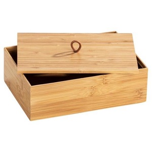 Wenko, Wenko Box , Terra , Braun , Holz , Bambus , massiv , 22x7x15 cm , Natur,Echtholz , Deckel , 004332052711, WENKO Aufbewahrungsbox »Box Terra mit Deckel«