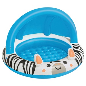 Bestway, Bestway Planschbecken , Safari SUN Shaded Baby Pool , Blau, Schwarz, Weiss , Kunststoff , Tier , 66 cm , matt , 006916073501, Planschbecken mit Dach Safari Sun 97 x 66 cm