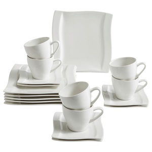 Novel, Novel Kaffeeservice 18-teilig , Swing - Top- , weiss , Keramik , Wellen , 220 ml,220 ml , glänzend , 0075790004