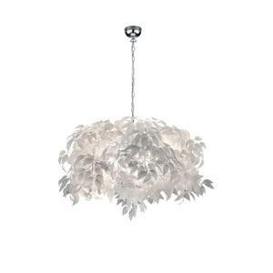 lipo, Pendelleuchte LEAVY, Pendellampe Leavy, chrom/weiß, Ø 70 cm, Kunststoff