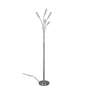 TRIO LEUCHTEN, TRIO Leuchten LED Stehlampe »Reed«, LED-Modul, Warmweiss, Stehlampe grau inkl. LED 3-stufig dimmbar 5-Licht - Kasia