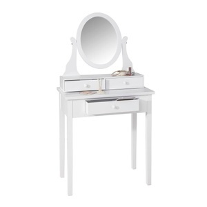Ambia Home, Ambia Home Schminktisch in weiss kiefer , Viola -Top- , Holz , 3 Schubladen , 70x132x40 cm , handbemalt,verspiegelt,Nachbildung , 008103000501, Ambia Home Schminktisch in weiss kiefer , Viola -Top- , Holz , 3 Schubladen , 70x132x40 cm , handbemalt,Nachbildung , 008103000501