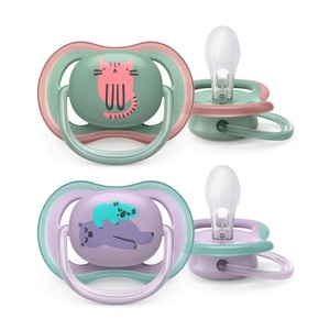 Bomedys NV, Philips Avent Ultra Air SCF085/18 Schnuller 6-18 Monate, Avent Ultra air schnuller 6 monat(e) , Scf085/18 , Grün, Violett , Kunststoff , 10.8x12.6x5 cm , kiefergerechte Form, Belüftungsrillen, farbfest , 009225002002