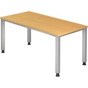 undefined, Mehrzwecktisch DUO-C Trend, gerade Platte, abgerundete Ecken, BxT 1600 x 800 mm, Eiche, weiß