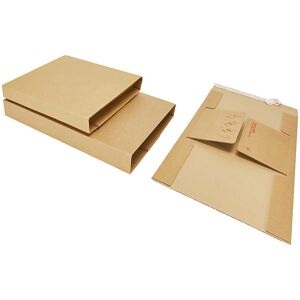 ratioform flow, Buchverpackung Variofix, Selbstklebeverschluss, braun, mit Fenster, LxB 305 x 215 mm, Füllhöhe 10 - 80 mm, Palette mit VE 1200 Stk ratioform flow