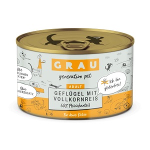 Grau - Generation Pet, Grau - Generation Pet Nassfutter Geflügel mit Vollkornreis, Grau Nassfutter Geflügel & Vollkornreis, 6 x 200 g
