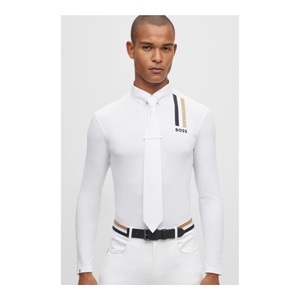 Hugo Boss, Hugo Boss Turnierkrawatte Classic Herren - White -, BOSS Equestrian Turnierkrawatte Classic Herren - White -