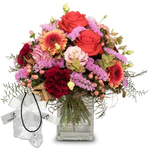 Fleurop.ch, Colorful Wishes mit Kristallherz von Swarovski®, 