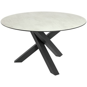 Vega, VEGA Outdoor Tisch Gwin rund; 130x72 cm (ØxH); Platte steingrau, Gestell schwarz; rund