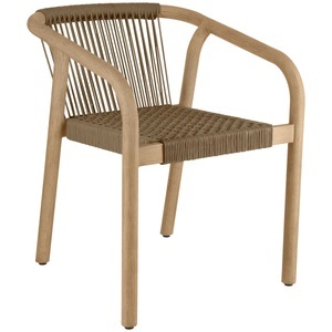 Vega, VEGA Outdoor-Stuhl Kando; 58x58x75 cm (BxTxH); Sitz beige, Gestell natur; 2 Stück / Pack