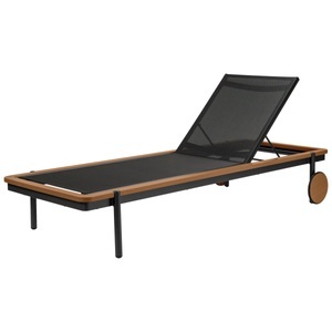 Vega, VEGA Sonnenliege Rivan; 202x72x33 cm (LxBxH); Sitz anthrazit, Gestell teak