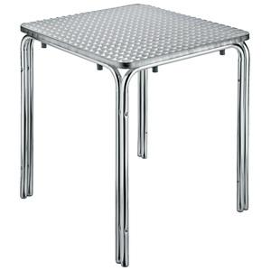PULSIVA, PULSIVA Outdoor-Tisch Limona eckig stapelbar; 80x80x70 cm (LxBxH); silber; quadratisch