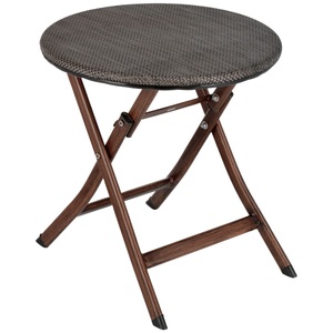 PULSIVA, PULSIVA Beistelltisch Outdoor Romalia; 46x46 cm (ØxH); anthrazit/braun; rund