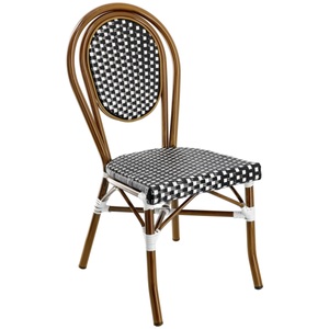 PULSIVA, PULSIVA Outdoor-Bistrostuhl Glory; 60x43x89 cm (BxTxH); Sitz schwarz, Gestell braun; 2 Stück / Pack