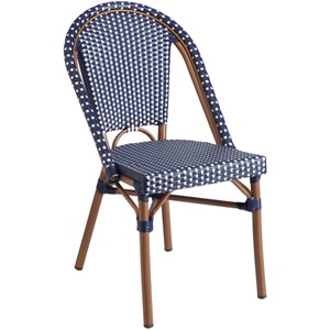 Vega, VEGA Outdoor Bistrostuhl Astoria; 46x53x87.5 cm (BxTxH); Sitz blau/weiss, Gestell braun; 2 Stück / Pack