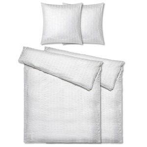 PULSIVA, PULSIVA Bettwäsche-Sets Fano; 135x200 cm (BxL), 80x80 cm (LxB); weiss; 2 Set / Pack