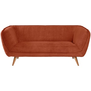 Vega, VEGA Sofa Kelso Cord, 3-Sitzer; 183x88x76 cm (BxTxH); Sitz terrakotta, Gestell buche