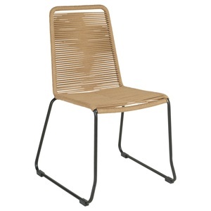 Vega, VEGA Outdoor Stapelstuhl Filea ohne Armlehne; 58x56x87 cm (BxTxH); Sitz beige, Gestell schwarz; 4 Stück / Pack