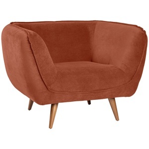 Vega, VEGA Loungesessel Kelso; 110x88x76 cm (BxTxH); Sitz terrakotta, Gestell buche