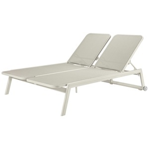 Vega, VEGA Doppel-Sonnenliege Solaro; 192x129x35 cm (LxBxH); Sitz beige, Gestell beige