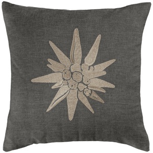 ERWIN M., ERWIN M. Dekokissenbezug Alpino Flower; 40x40 cm (BxL); anthrazit