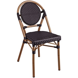 Vega, VEGA Outdoor Stapelstuhl Tolia ohne Armlehnen; 46x55x87.5 cm (BxTxH); Sitz schwarz, Gestell hellbraun; 2 Stück / Pack
