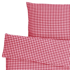 ERWIN M., ERWIN M. Bettwäsche-Set Tux Seersucker; 155x220 cm (BxL), 80x80 cm (LxB); rot