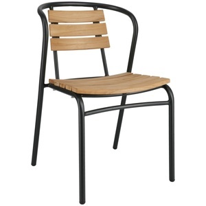 Vega, VEGA Outdoor-Teakstuhl Zolia; 51x50x82 cm (BxTxH); Sitz braun, Gestell schwarz; 2 Stück / Pack
