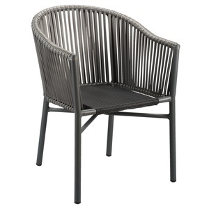 PULSIVA, PULSIVA Outdoor Loungesessel Delight; 56x60x77 cm (BxTxH); Sitz anthrazit, Gestell grau; 2 Stück / Pack