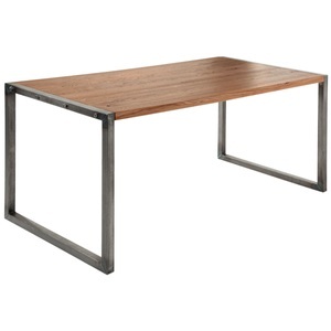 Vega, VEGA Esstisch Torres rechteckig; 160x80x75 cm (LxBxH); Platte eiche antik/braun, Gestell grau; rechteckig
