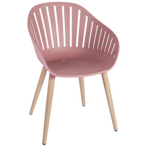Vega, VEGA Outdoor Schalenstuhl Gimani; 53x55.5x79.5 cm (BxTxH); Sitz rosa, Gestell braun; 4 Stück / Pack