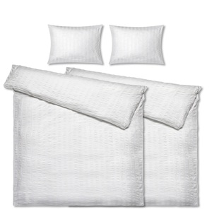 PULSIVA, PULSIVA Bettwäsche-Sets Fano; 160x210 cm (BxL), 50x70 cm (LxB); weiss; 2 Set / Pack