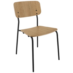 PULSIVA, PULSIVA Holzstuhl Kantino; 46x52x78 cm (BxTxH); Sitz eiche, Gestell schwarz; 4 Stück / Pack